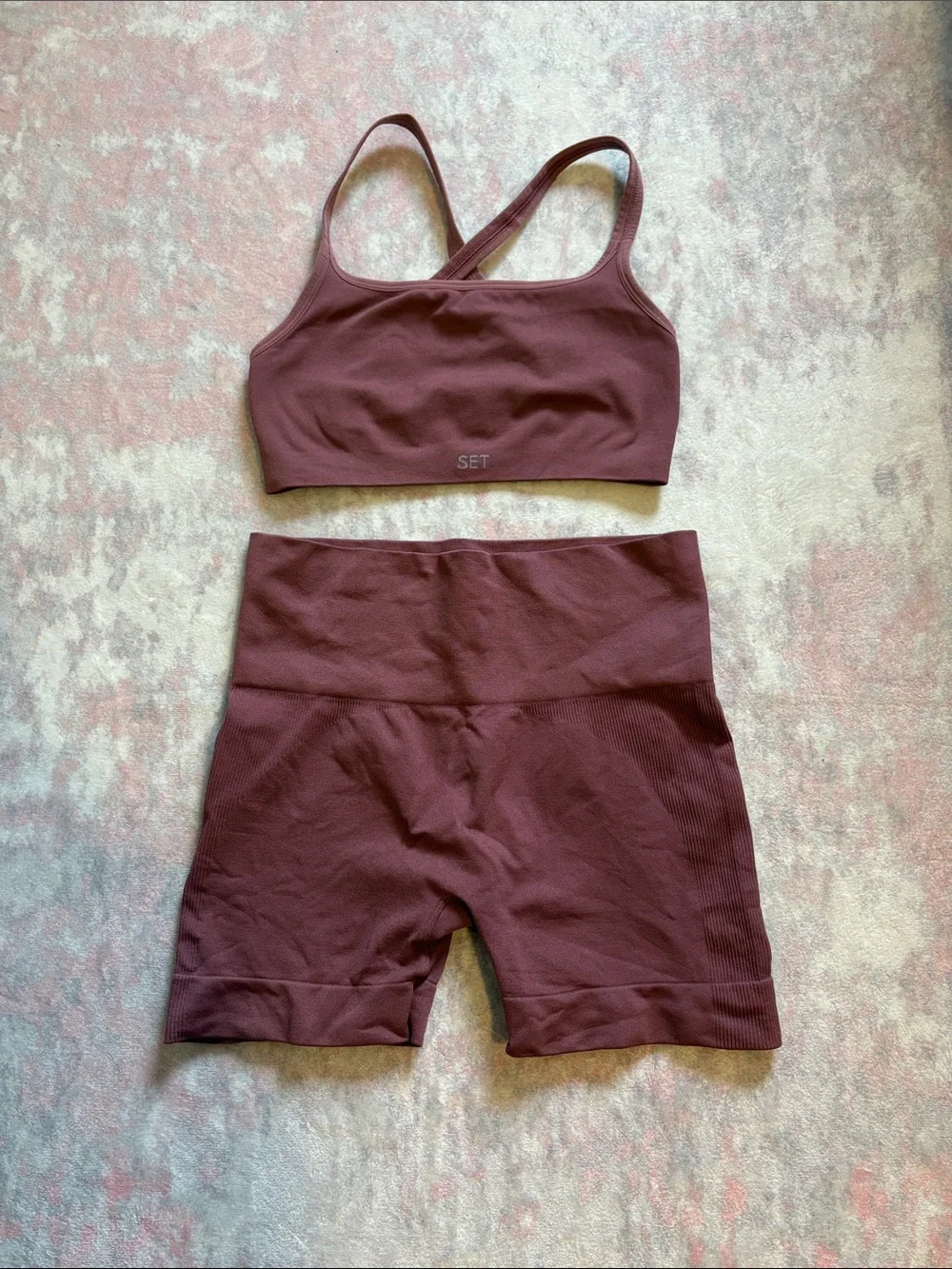 SET Active Seamless High-Waist Bike Shorts and Sports Bra